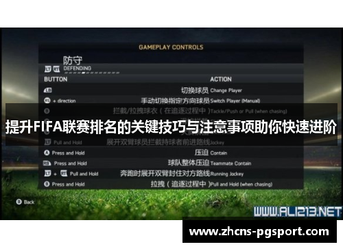 提升FIFA联赛排名的关键技巧与注意事项助你快速进阶
